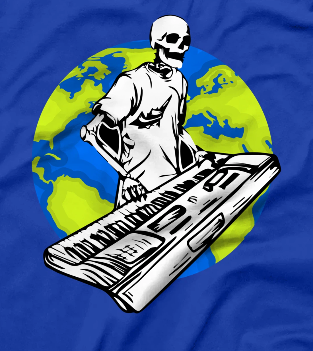 Skeleton Piano Player Earth Day Save The Planet Pianist T-Shirt