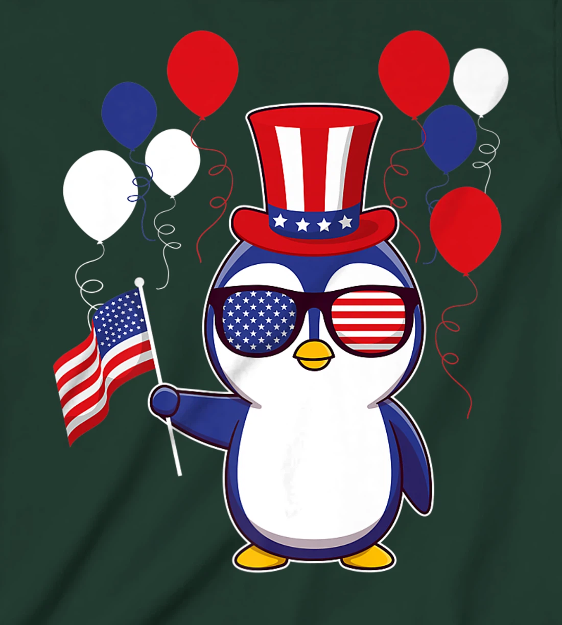 Independence Penguin 4th of July funny american pinguin T-Shirt, Kid T-Shirt and Women T-Shirt