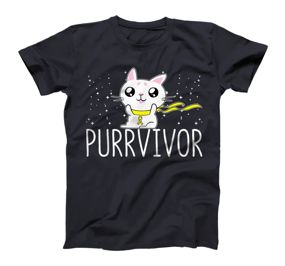 Bone Cancer Awareness Survivor Cat Purrvivor T-Shirt, Women T-Shirt