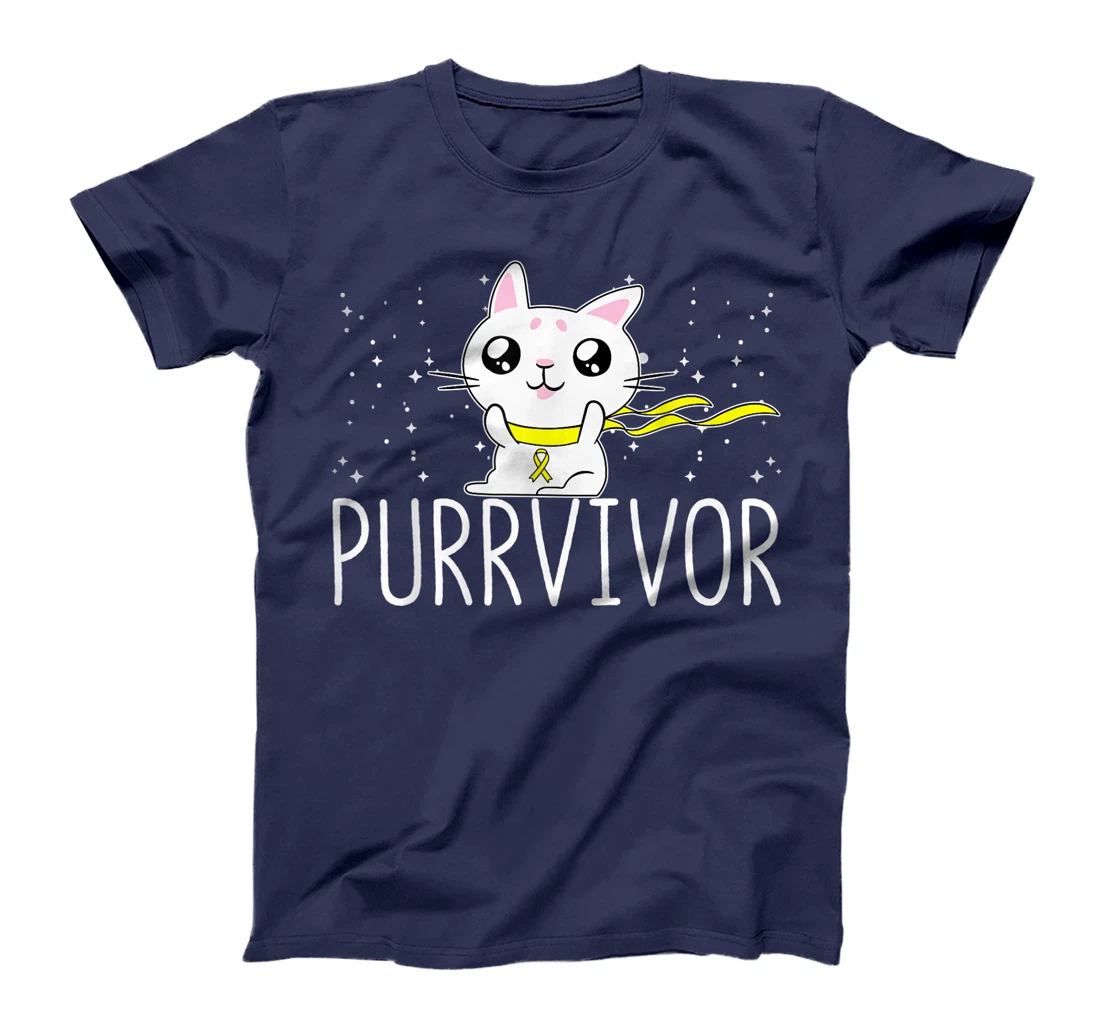 Bone Cancer Awareness Survivor Cat Purrvivor T-Shirt, Women T-Shirt
