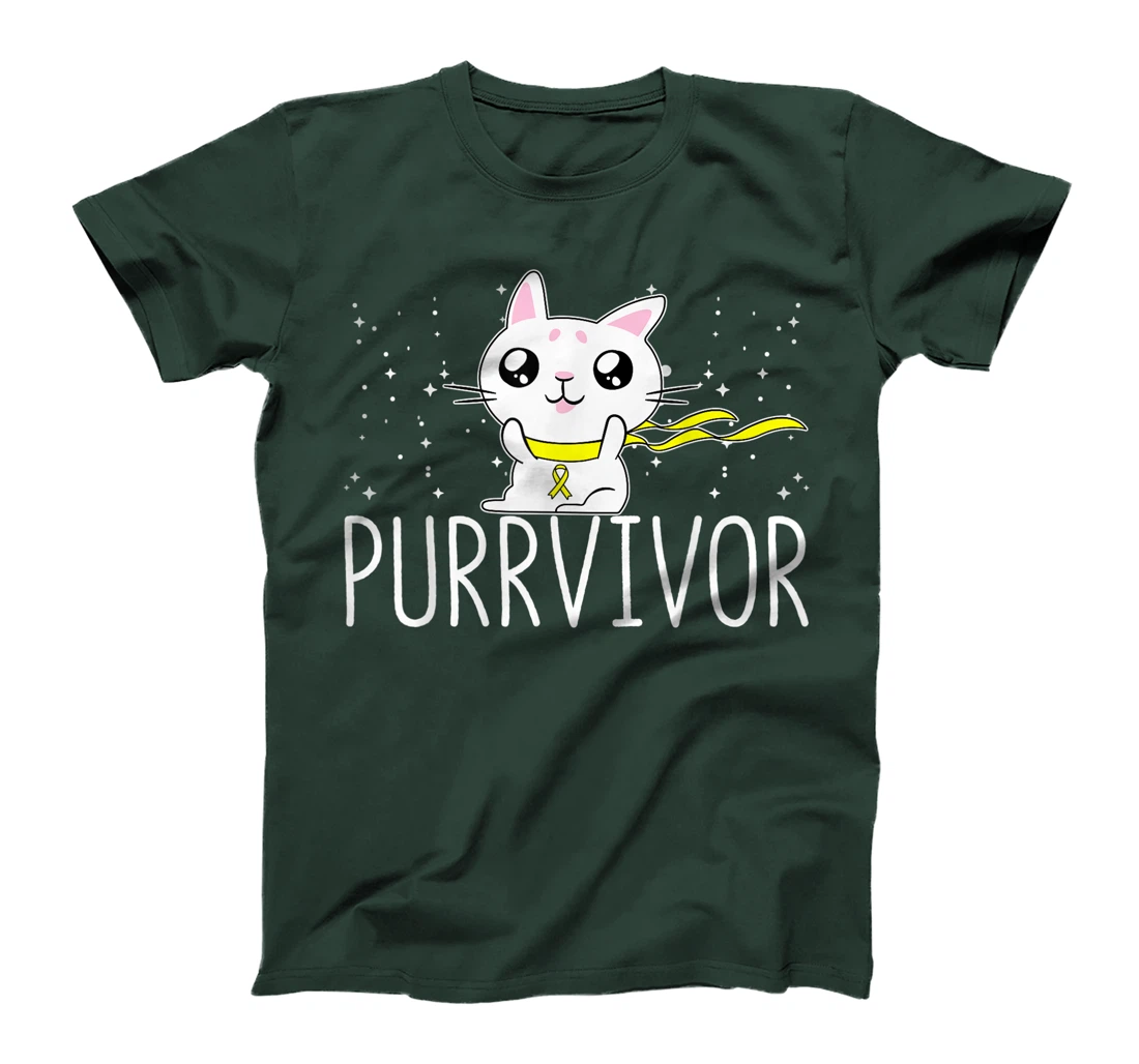 Bone Cancer Awareness Survivor Cat Purrvivor T-Shirt, Women T-Shirt