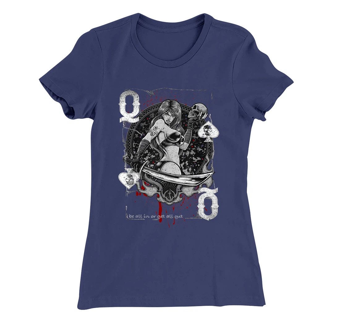 Queen Of Spades Gambling Girl - Vintage Poker Design T-Shirt, Women T-Shirt