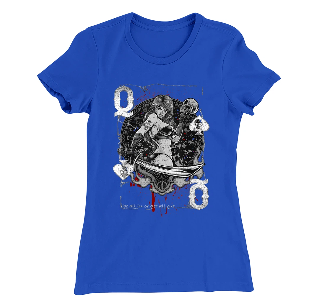 Queen Of Spades Gambling Girl - Vintage Poker Design T-Shirt, Women T-Shirt