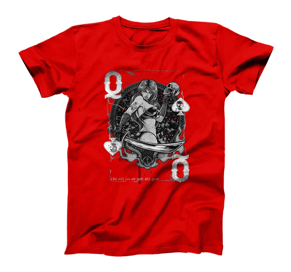 Queen Of Spades Gambling Girl - Vintage Poker Design T-Shirt, Women T-Shirt