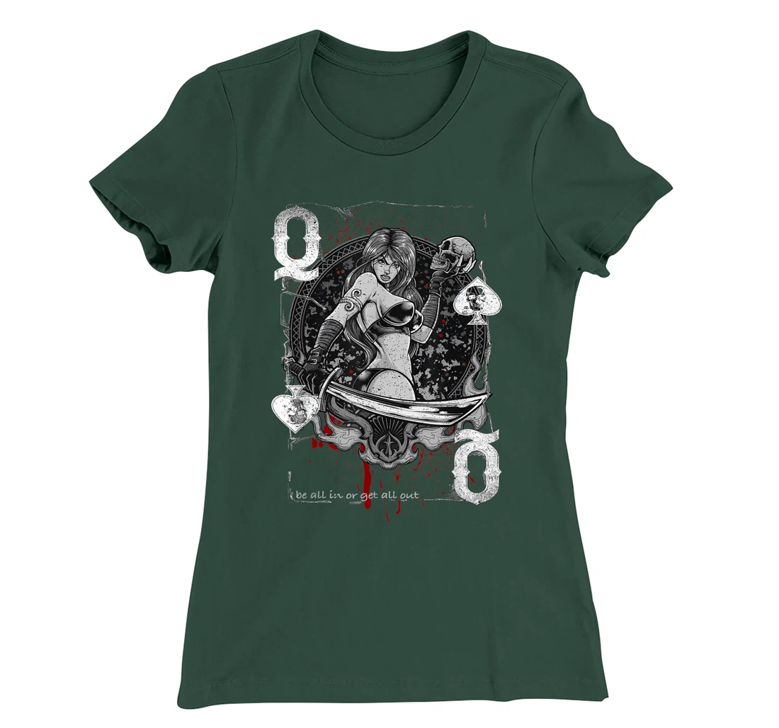 Queen Of Spades Gambling Girl - Vintage Poker Design T-Shirt, Women T-Shirt