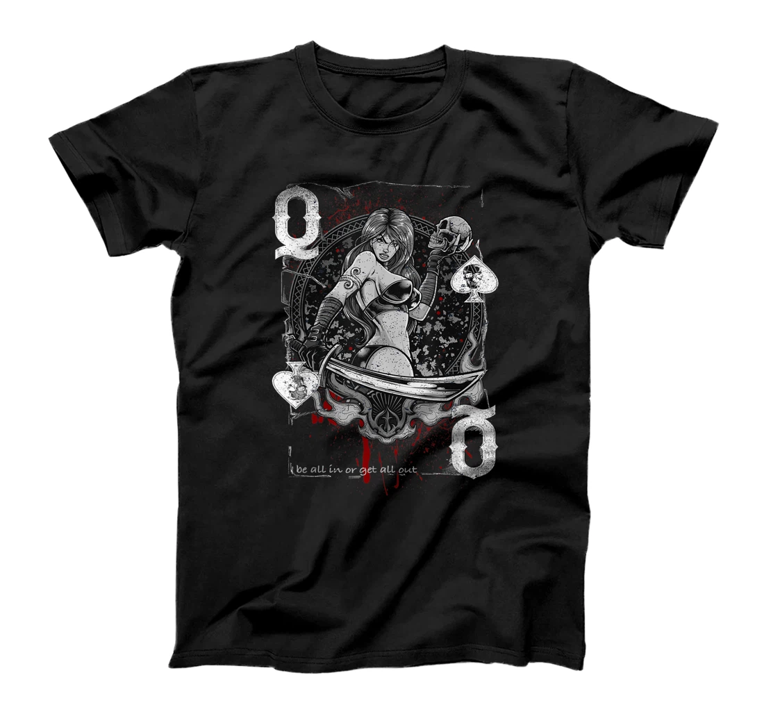 Queen Of Spades Gambling Girl - Vintage Poker Design T-Shirt, Women T-Shirt