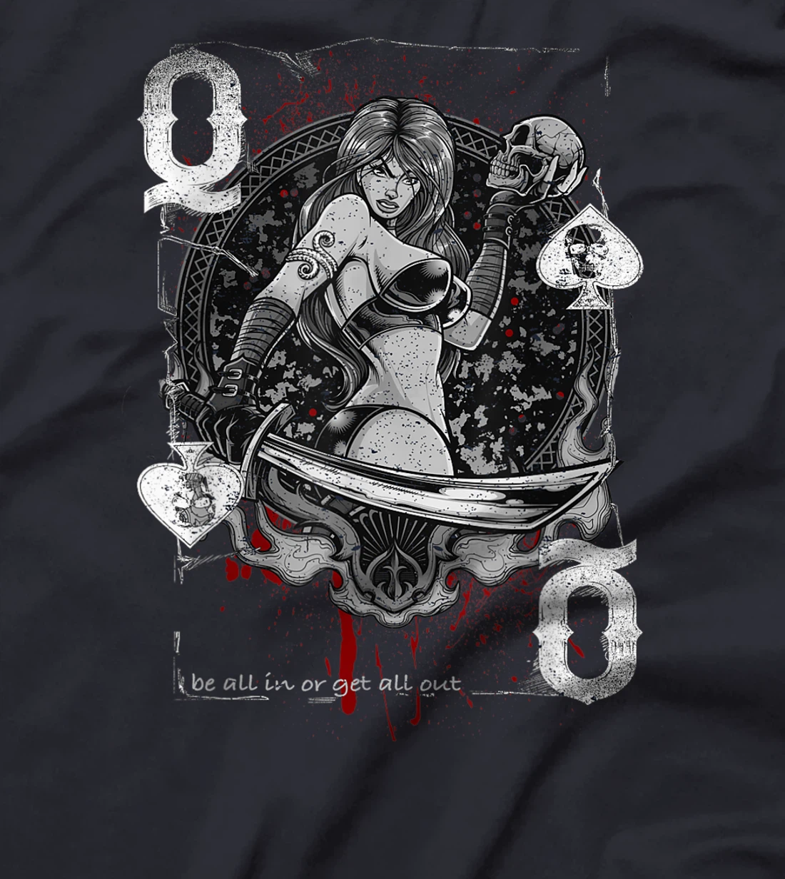 Queen Of Spades Gambling Girl - Vintage Poker Design T-Shirt, Women T-Shirt