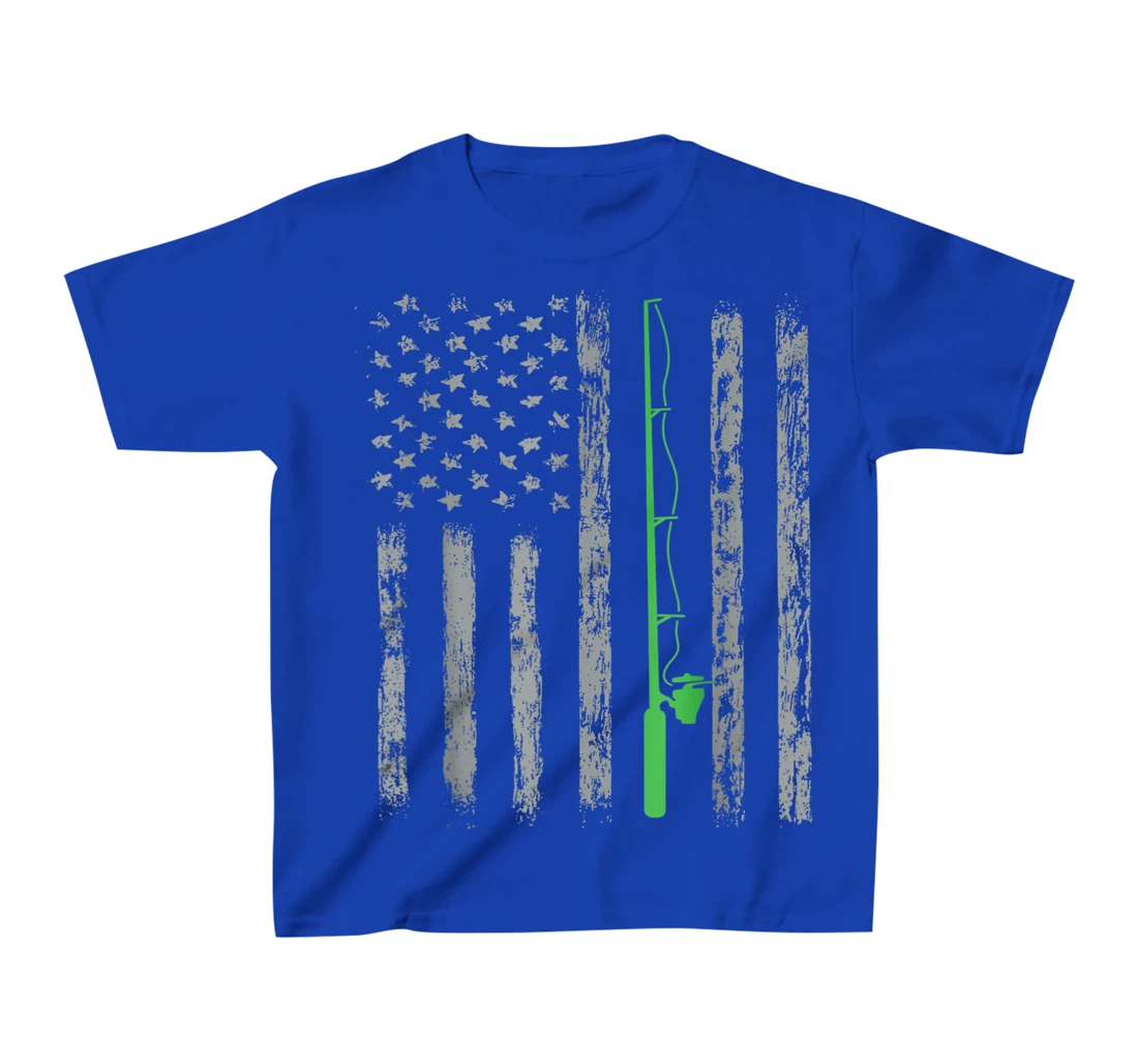 American Flag Fishing For men women boys girls T-Shirt, Kid T-Shirt and Women T-Shirt