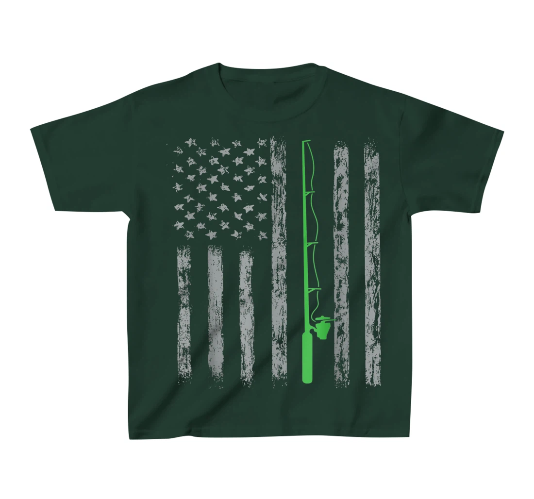 American Flag Fishing For men women boys girls T-Shirt, Kid T-Shirt and Women T-Shirt