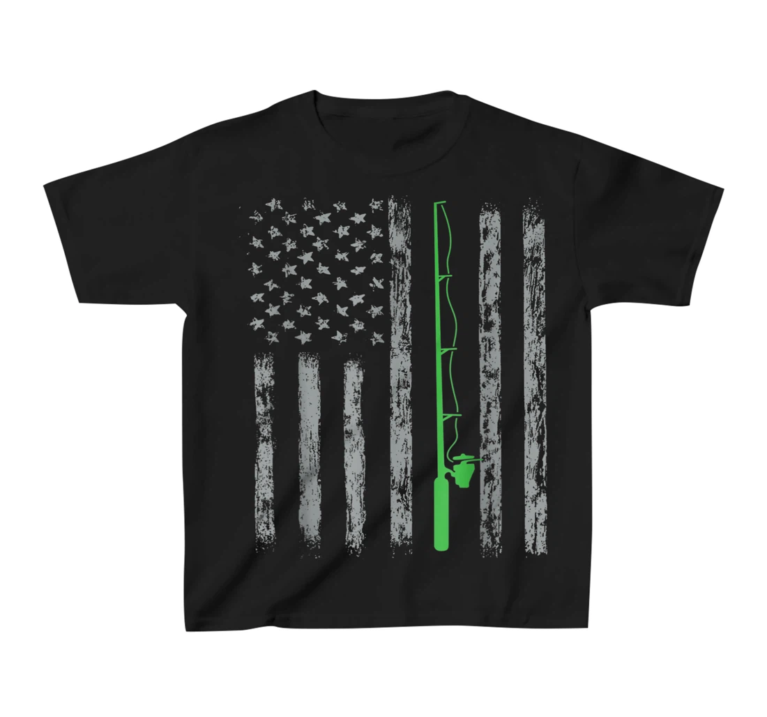 American Flag Fishing For men women boys girls T-Shirt, Kid T-Shirt and Women T-Shirt
