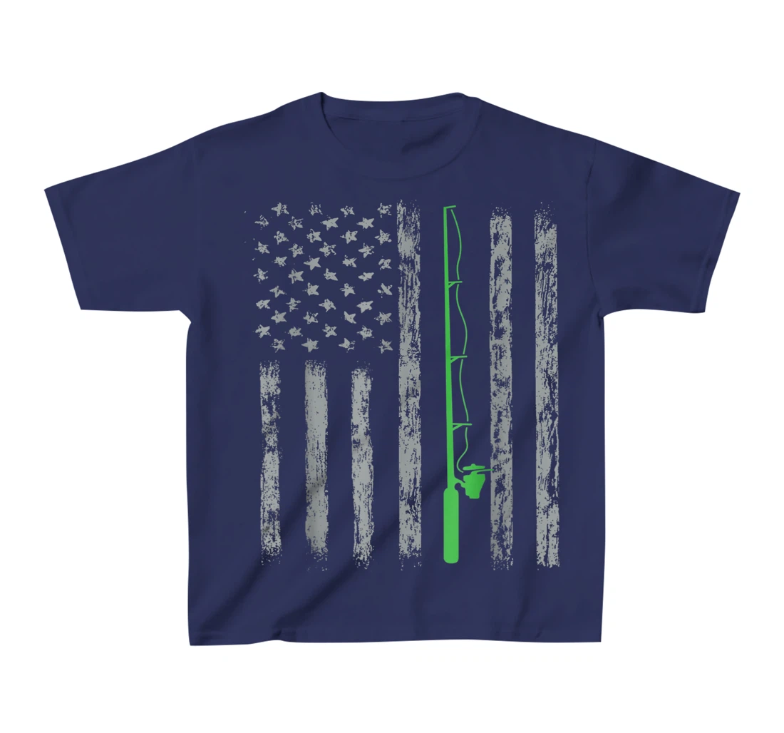 American Flag Fishing For men women boys girls T-Shirt, Kid T-Shirt and Women T-Shirt