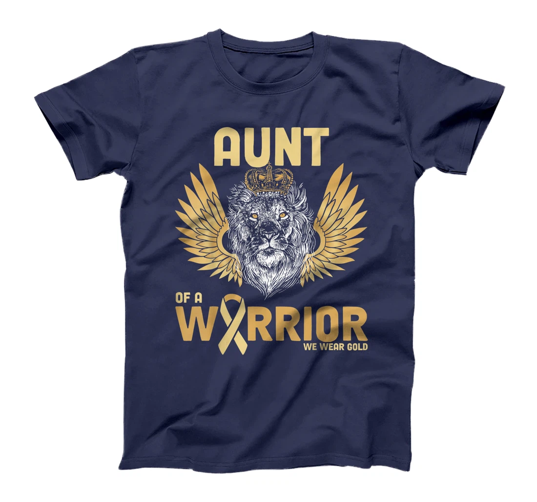 I Wear Gold For Childhood Cancer Awareness Aunt Of A Warrior T-Shirt, Women T-Shirt