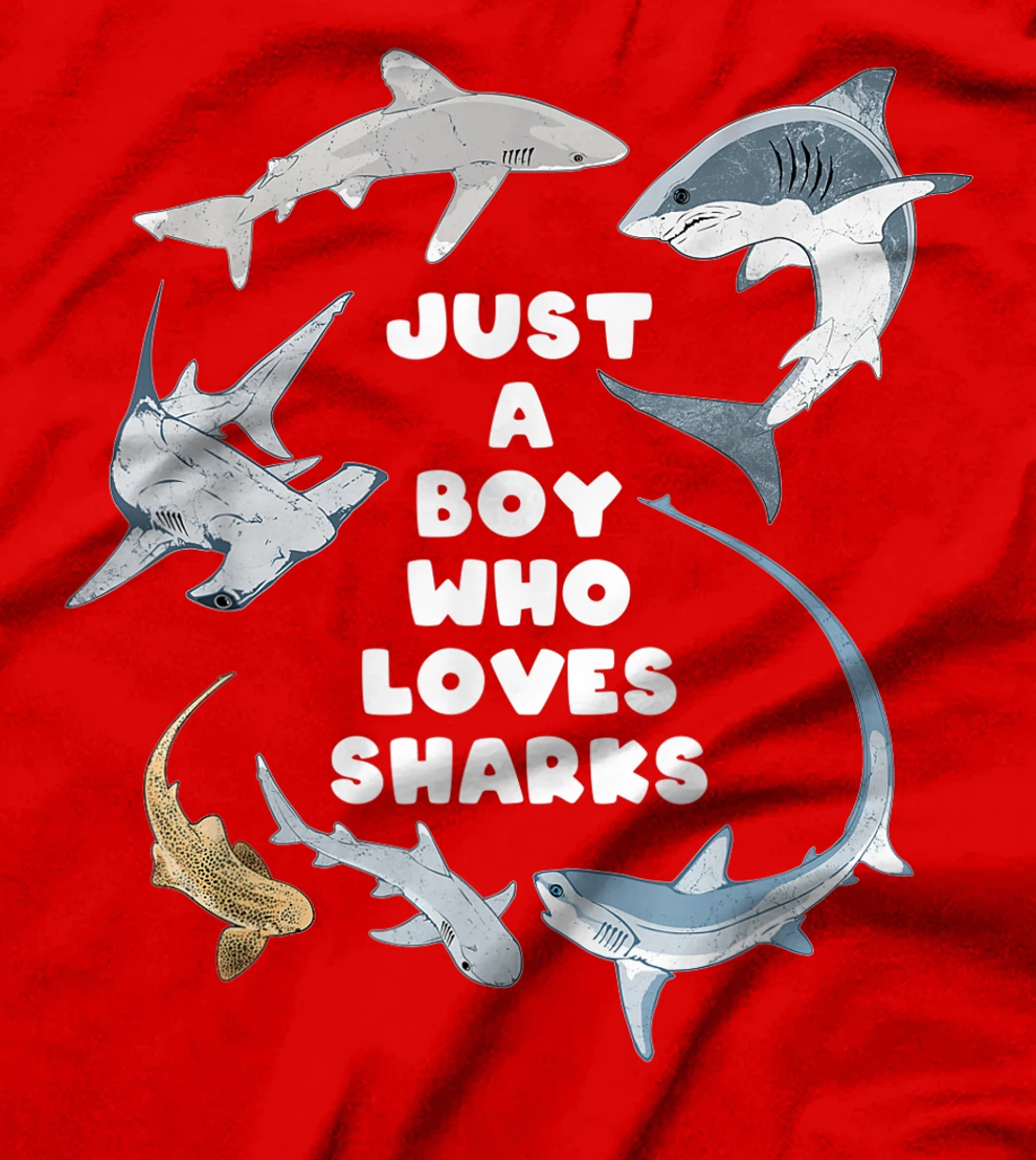 Just a boy who loves sharks T-Shirt, Kid T-Shirt and Women T-Shirt