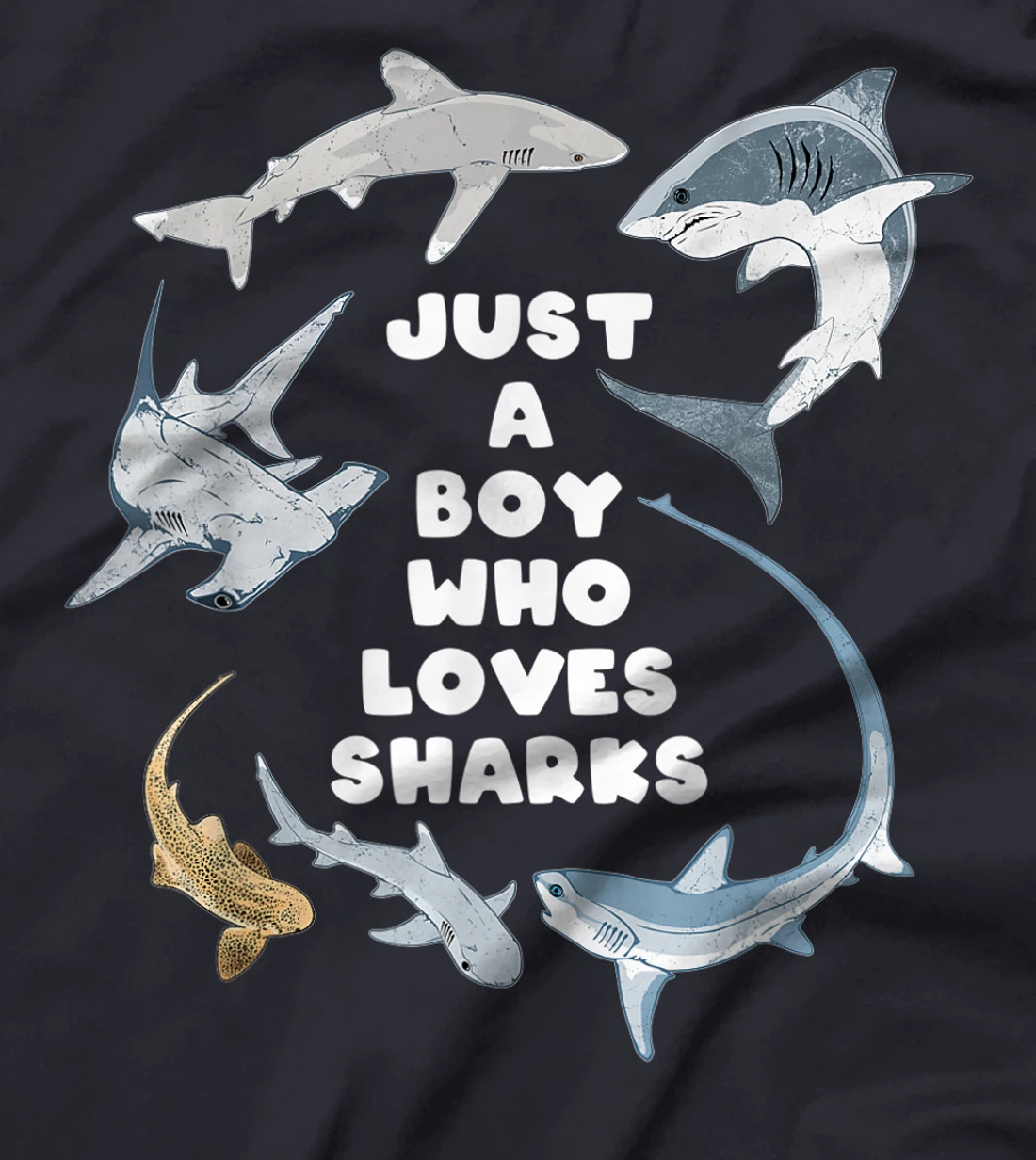 Just a boy who loves sharks T-Shirt, Kid T-Shirt and Women T-Shirt