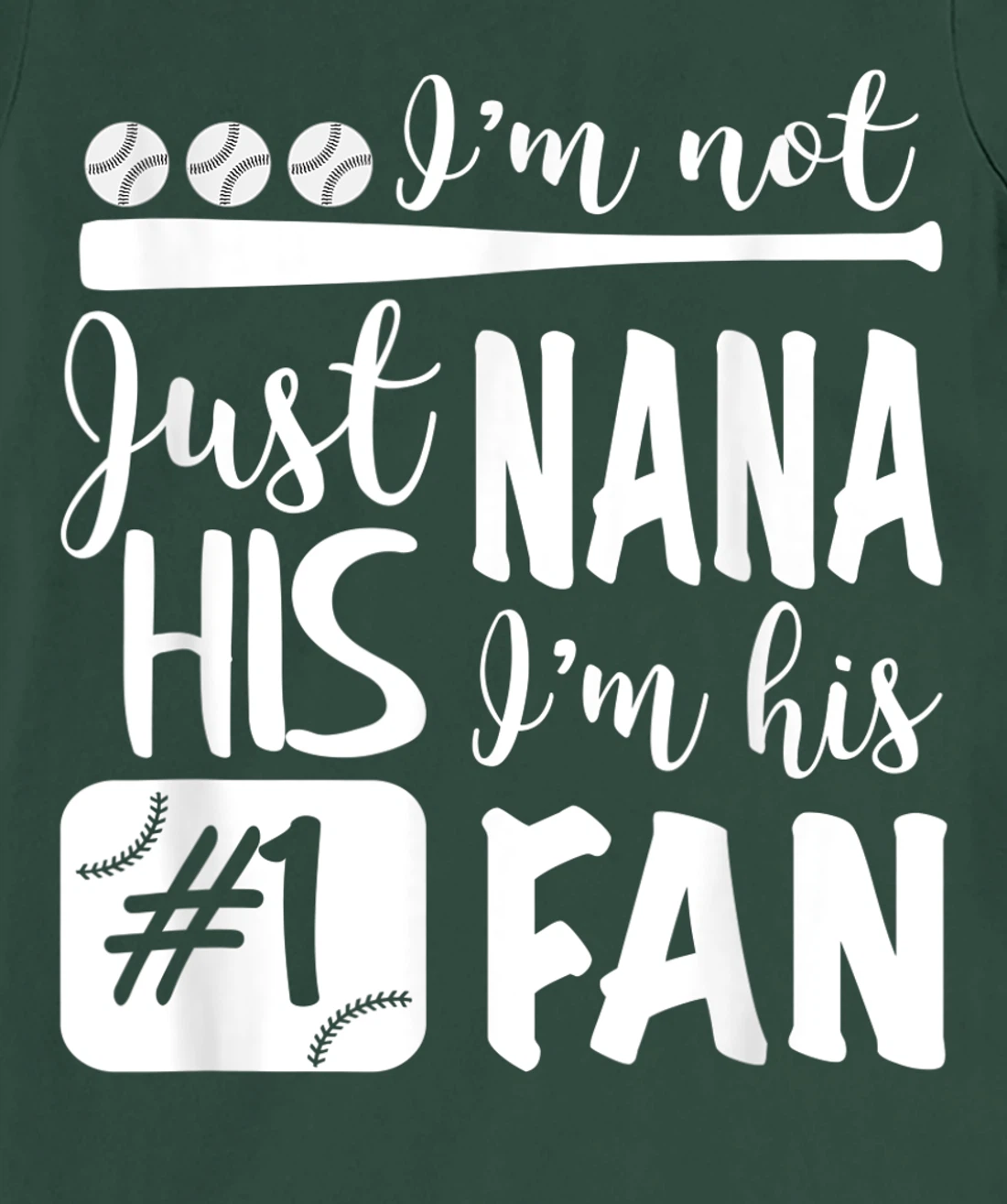 I'm Not Just His Nana I'm His Number One Fan Baseball Cute T-Shirt, Women T-Shirt