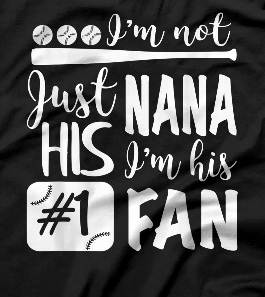 I'm Not Just His Nana I'm His Number One Fan Baseball Cute T-Shirt, Women T-Shirt