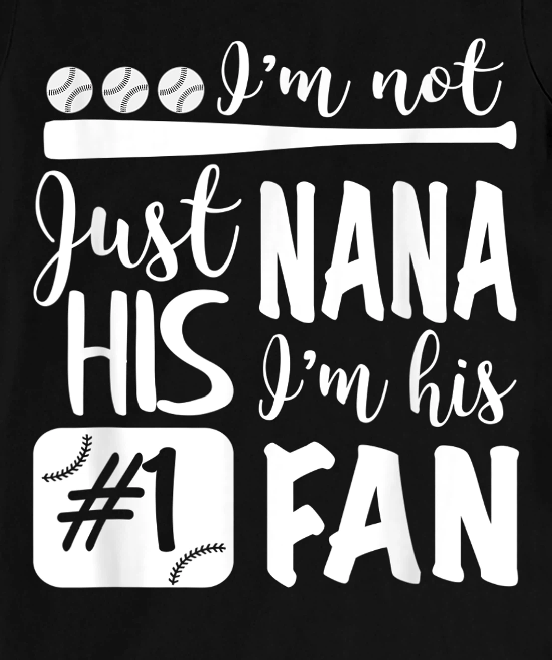 I'm Not Just His Nana I'm His Number One Fan Baseball Cute T-Shirt, Women T-Shirt