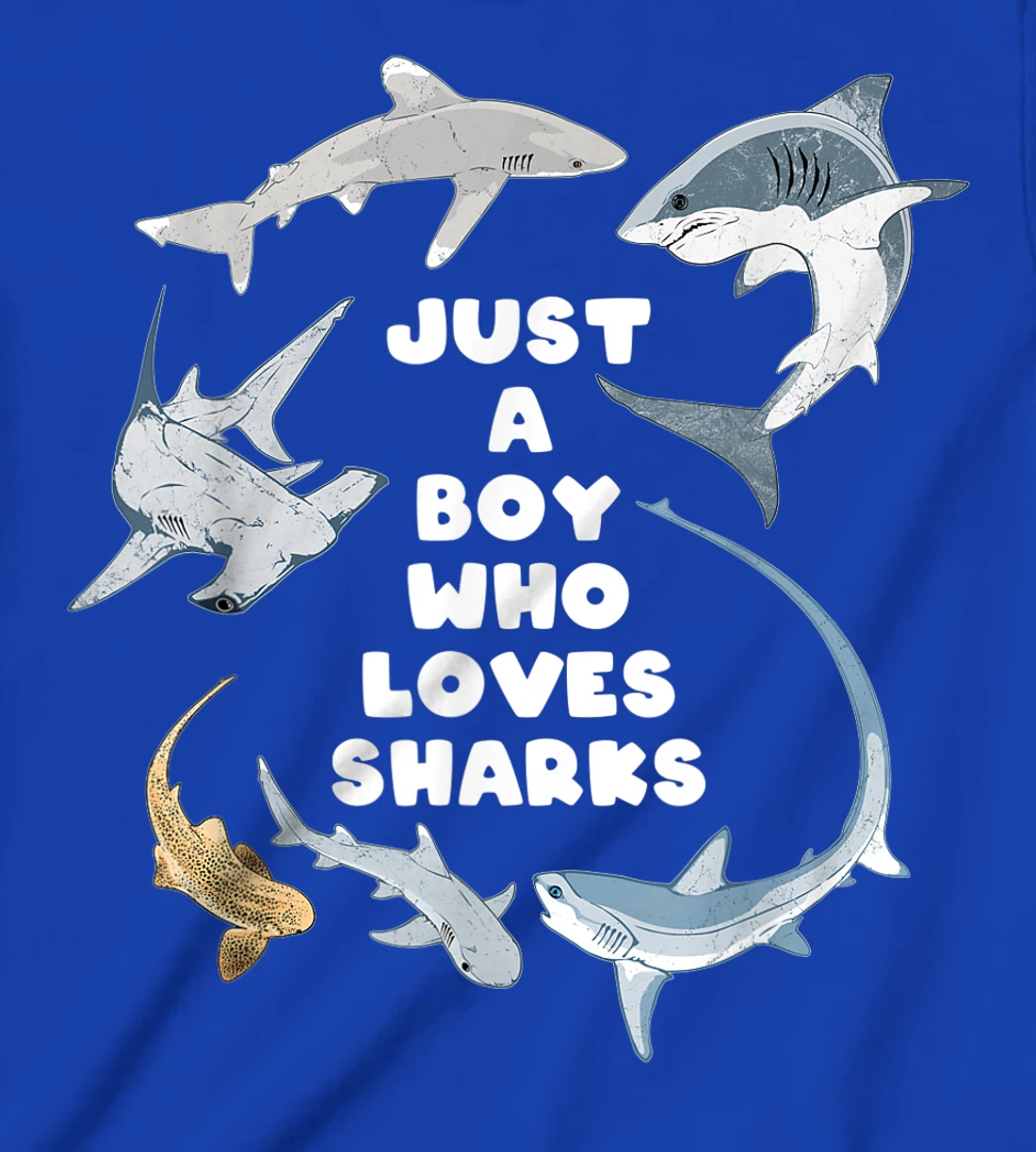 Just a boy who loves sharks T-Shirt, Kid T-Shirt and Women T-Shirt