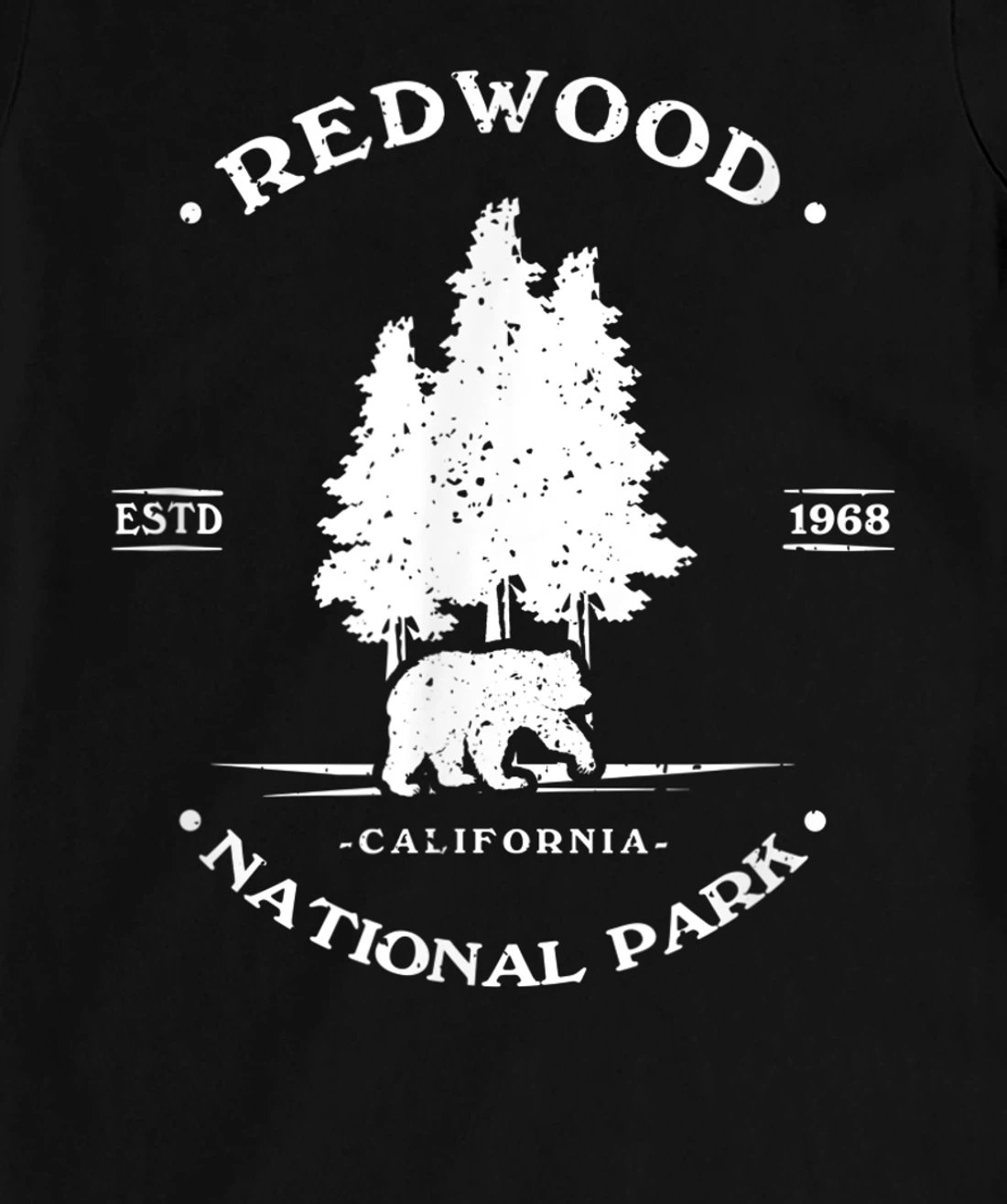 Vintage Distressed Redwood Park California Grizzly Bear T-Shirt, Kid T-Shirt and Women T-Shirt