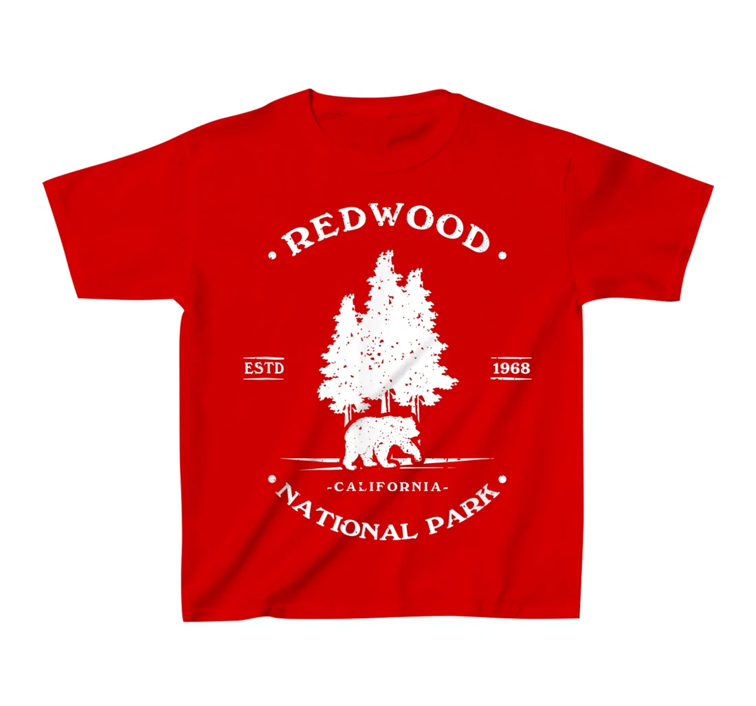 Vintage Distressed Redwood Park California Grizzly Bear T-Shirt, Kid T-Shirt and Women T-Shirt