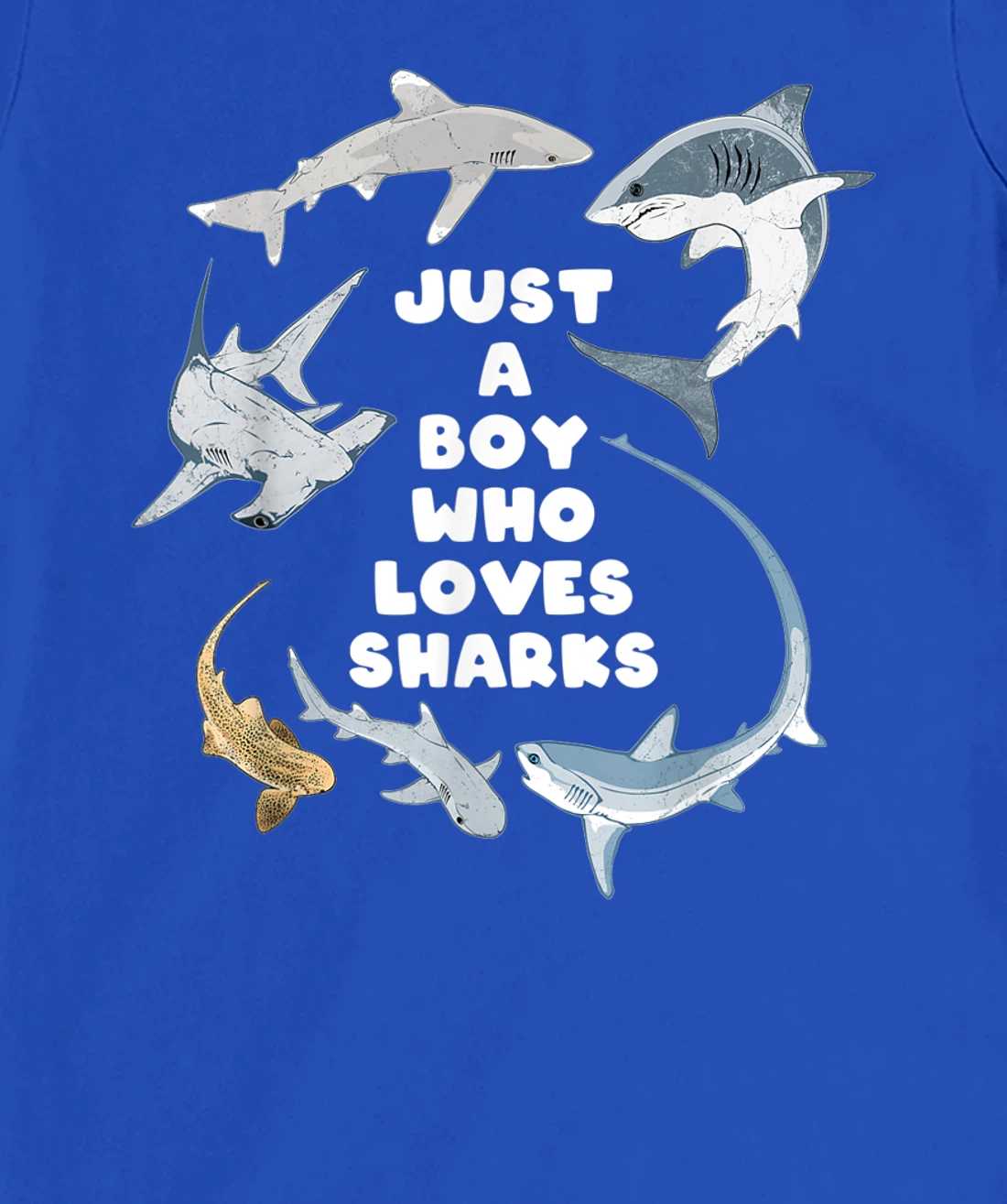 Just a boy who loves sharks T-Shirt, Kid T-Shirt and Women T-Shirt