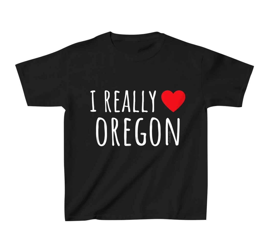 I REALLY LOVE (HEART) OREGON Funny US State T-Shirt, Kid T-Shirt and Women T-Shirt