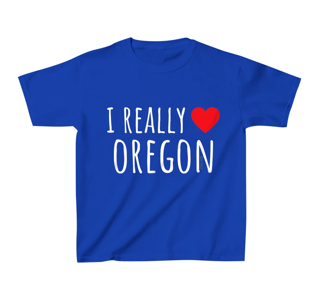 I REALLY LOVE (HEART) OREGON Funny US State T-Shirt, Kid T-Shirt and Women T-Shirt