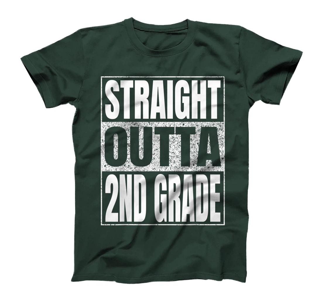 Straight Outta 2nd Grade School Graduation Second Grade Tee T-Shirt, Kid T-Shirt and Women T-Shirt