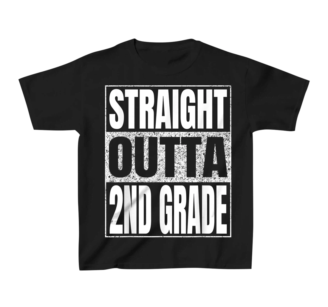Straight Outta 2nd Grade School Graduation Second Grade Tee T-Shirt, Kid T-Shirt and Women T-Shirt