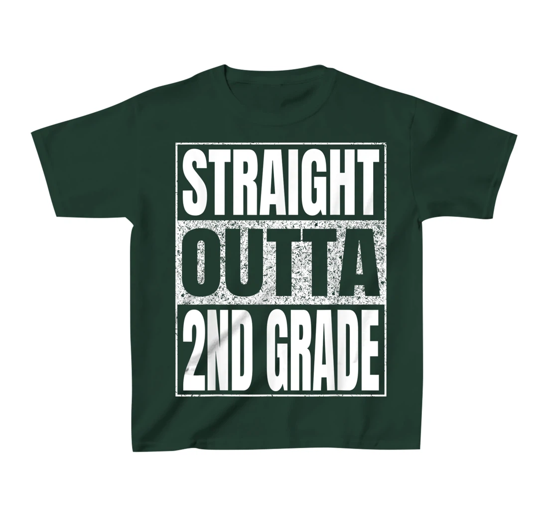 Straight Outta 2nd Grade School Graduation Second Grade Tee T-Shirt, Kid T-Shirt and Women T-Shirt