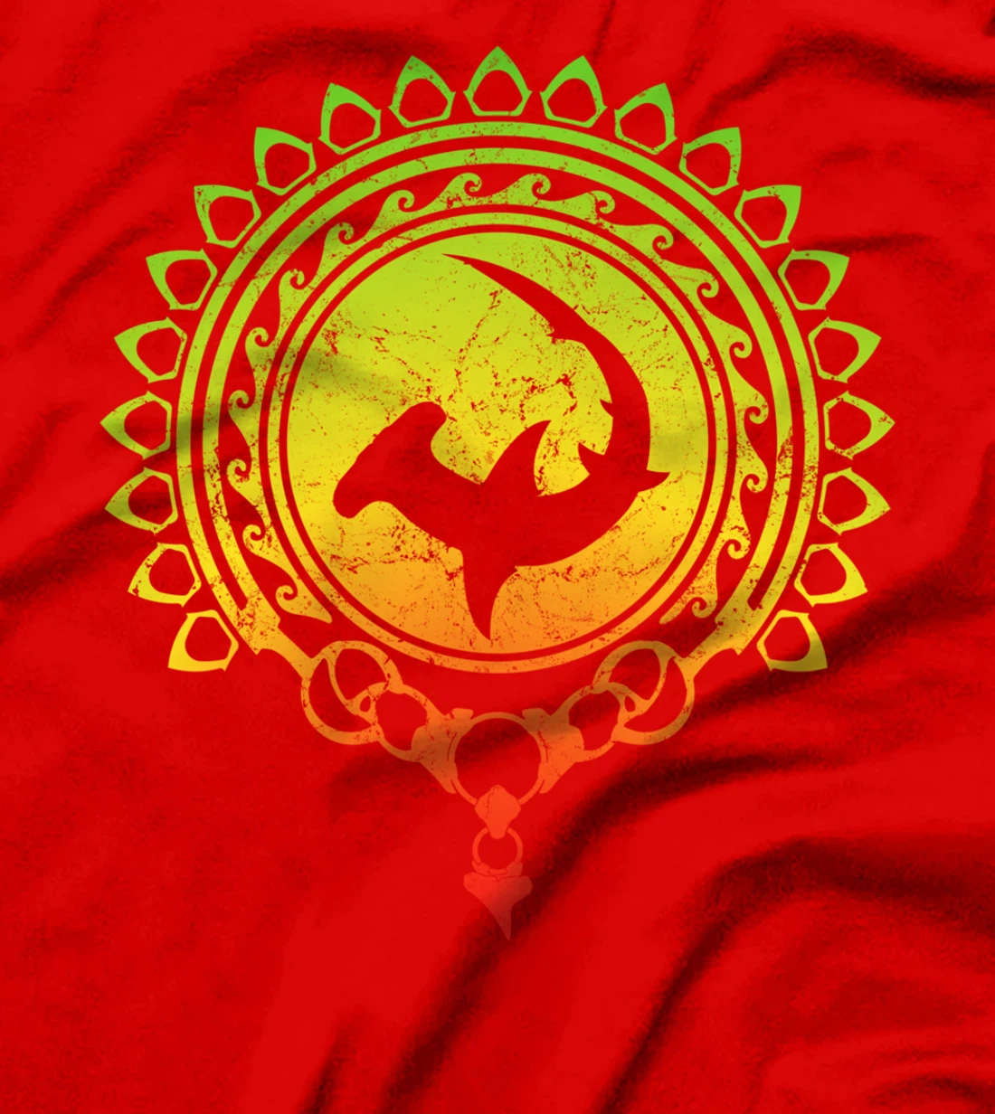 Hammerhead Shark Tribal Psychedelic Shark Design T-Shirt