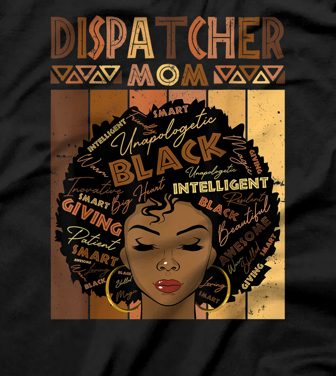 Black Dispatcher Mom Melanin Woman Afro Natural Hair Mother T-Shirt, Women T-Shirt