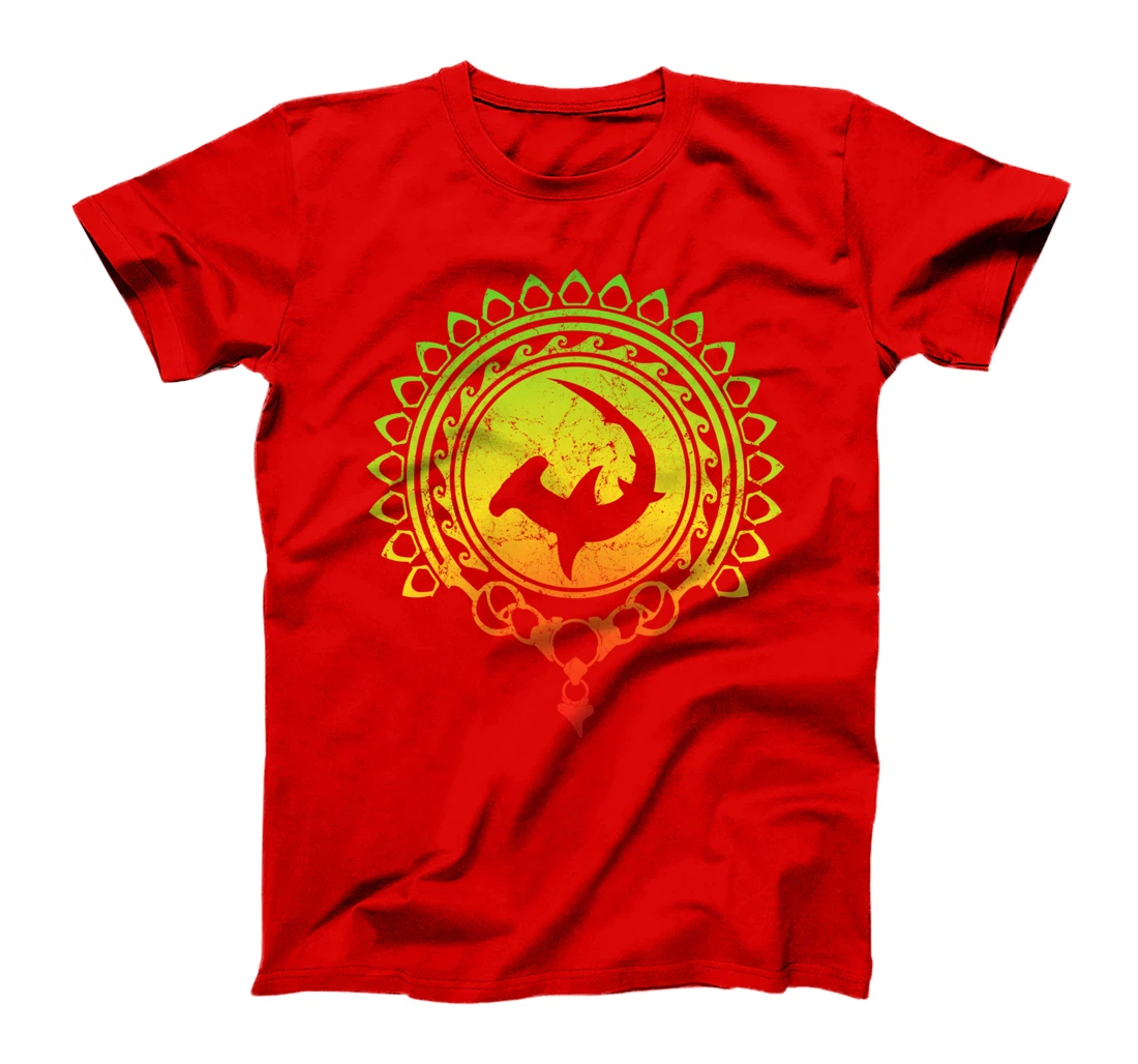 Hammerhead Shark Tribal Psychedelic Shark Design T-Shirt