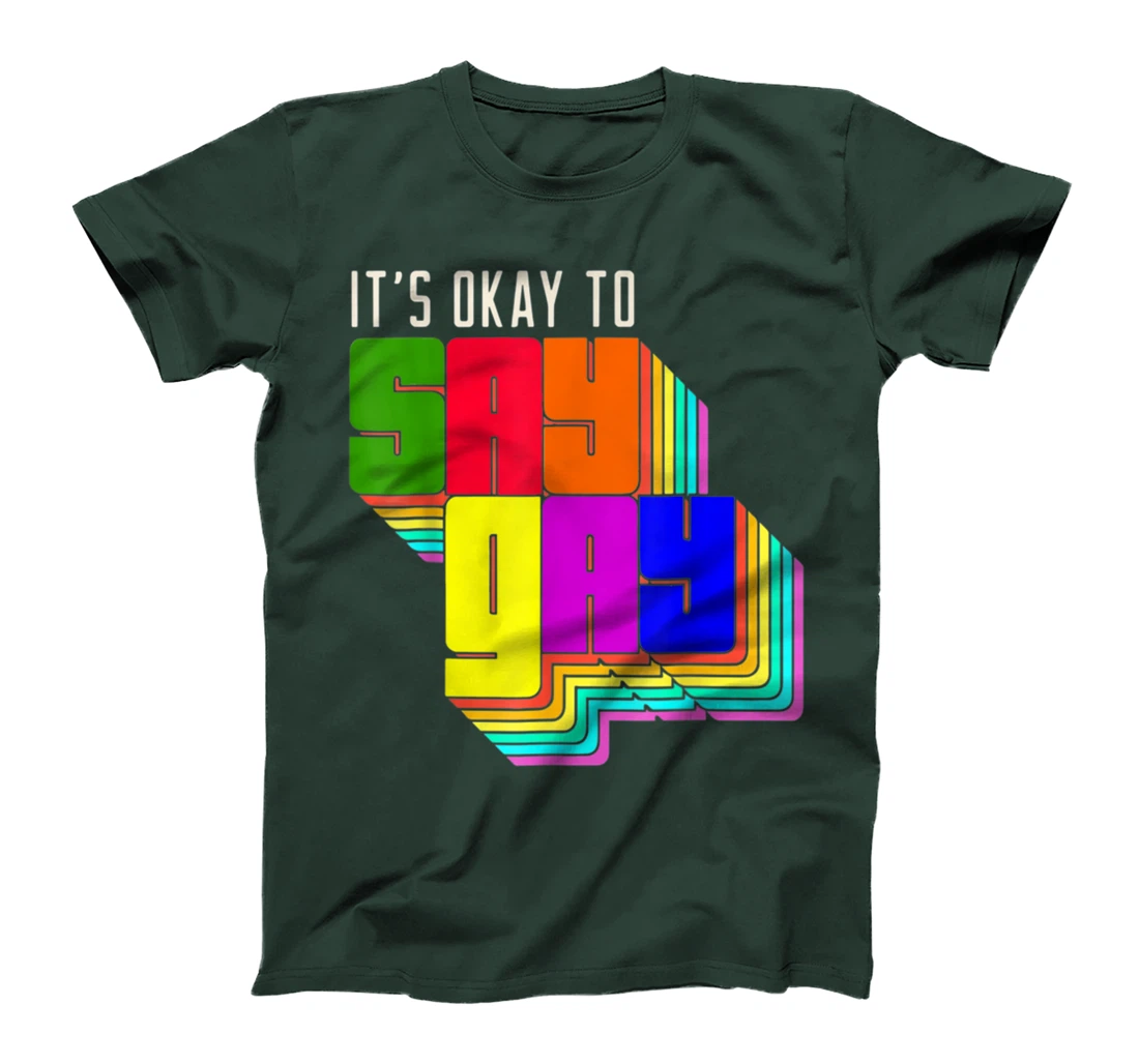 It's Okay to Say Gay LGBT Retro Vintage Funny T-Shirt, Women T-Shirt