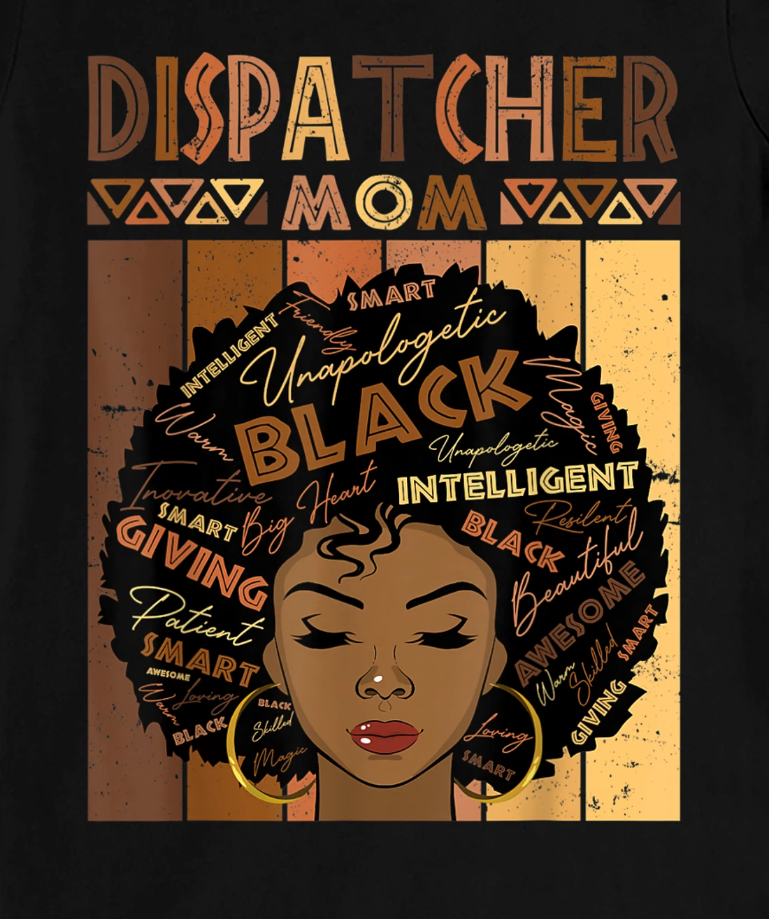 Black Dispatcher Mom Melanin Woman Afro Natural Hair Mother T-Shirt, Women T-Shirt