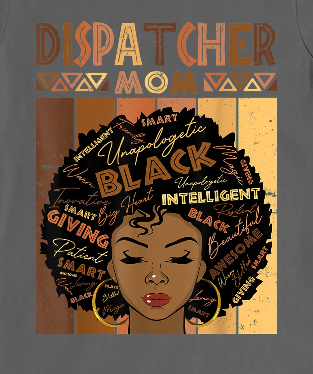 Black Dispatcher Mom Melanin Woman Afro Natural Hair Mother T-Shirt, Women T-Shirt
