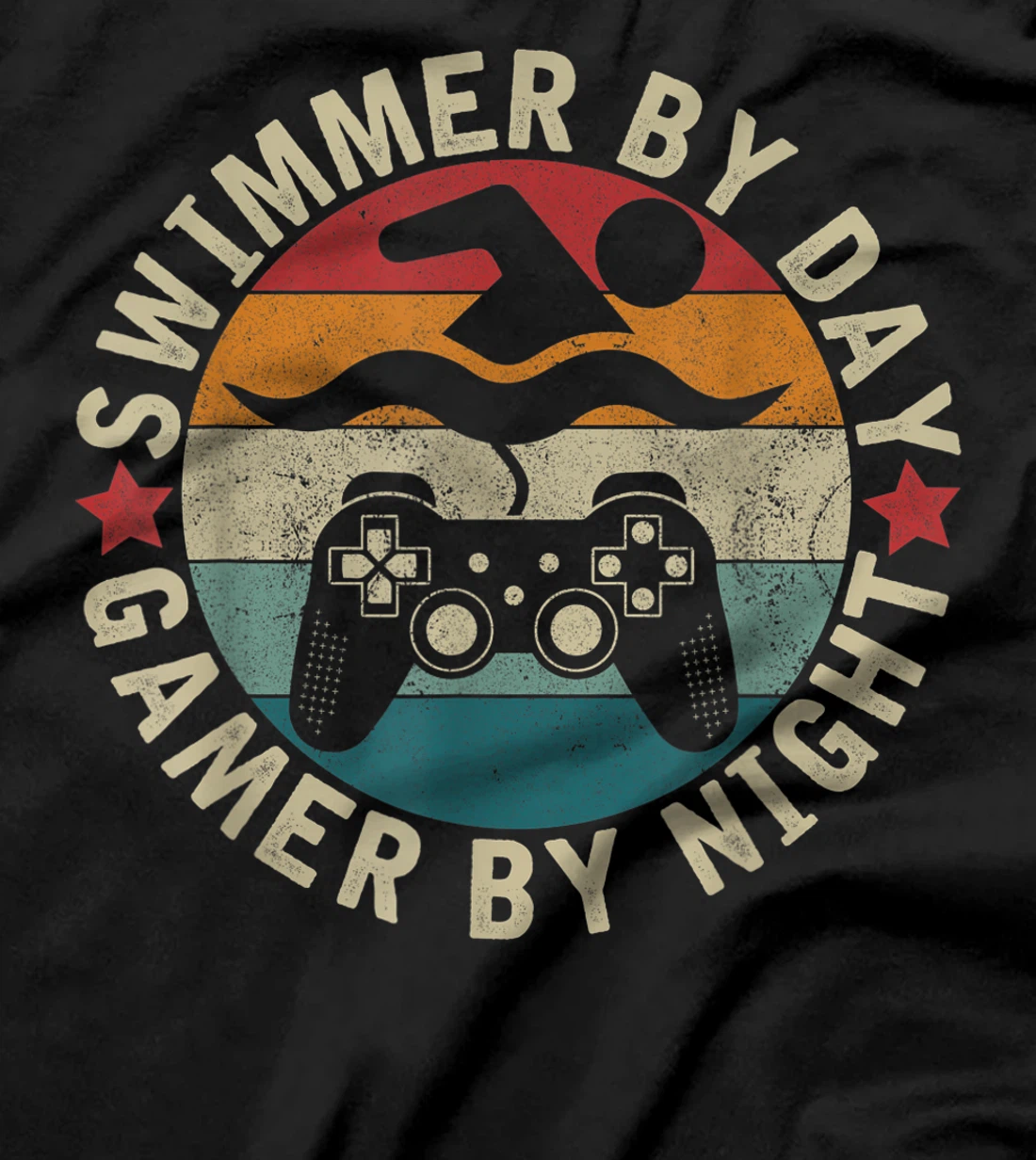Swimmer By Day Gamer By Night Swimming Funny Swim Gaming T-Shirt, Kid T-Shirt and Women T-Shirt