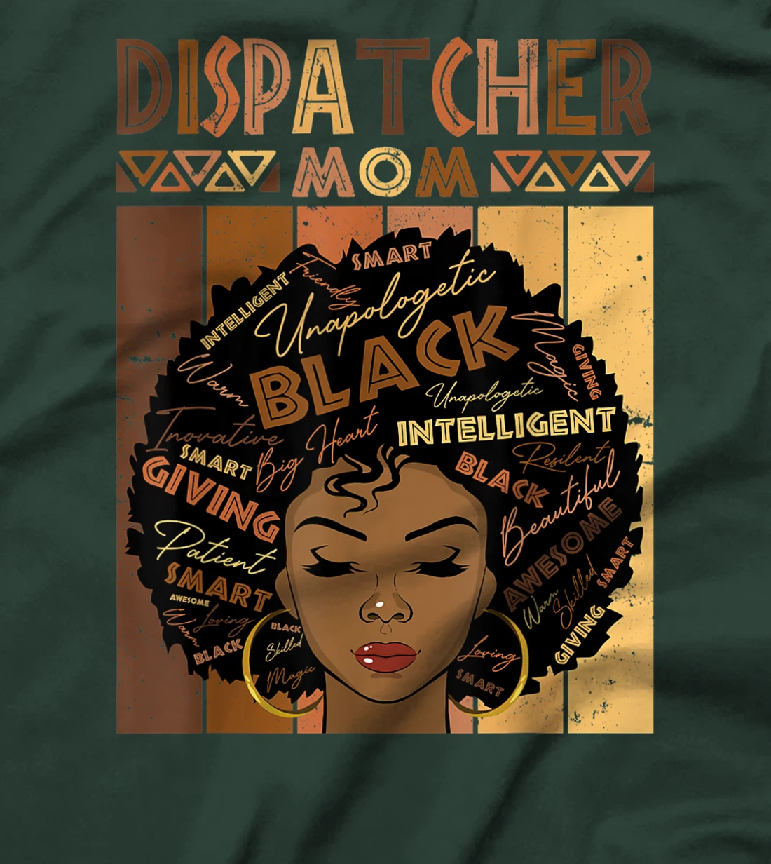 Black Dispatcher Mom Melanin Woman Afro Natural Hair Mother T-Shirt, Women T-Shirt