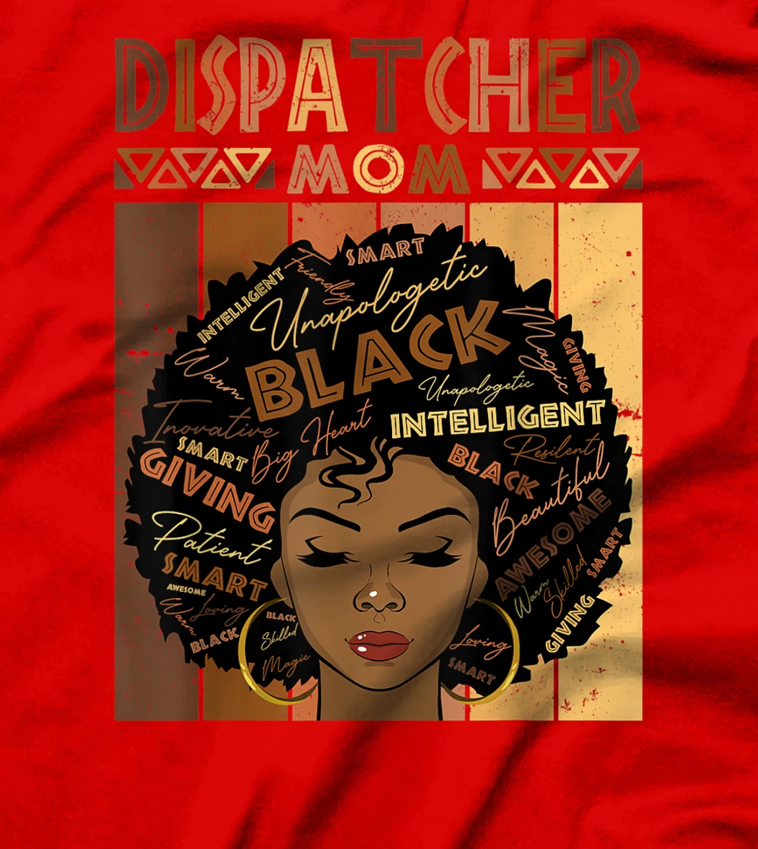 Black Dispatcher Mom Melanin Woman Afro Natural Hair Mother T-Shirt, Women T-Shirt