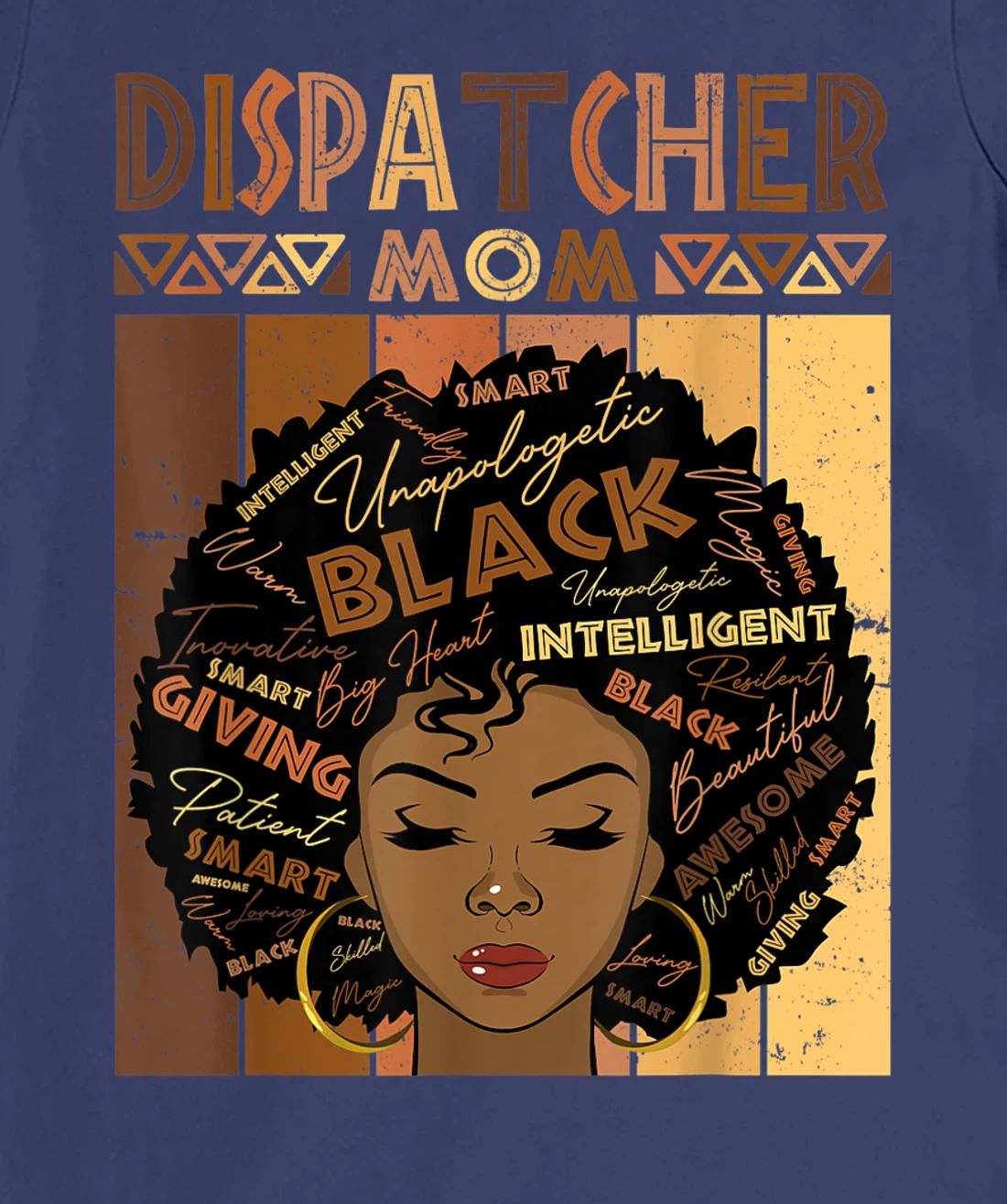 Black Dispatcher Mom Melanin Woman Afro Natural Hair Mother T-Shirt, Women T-Shirt