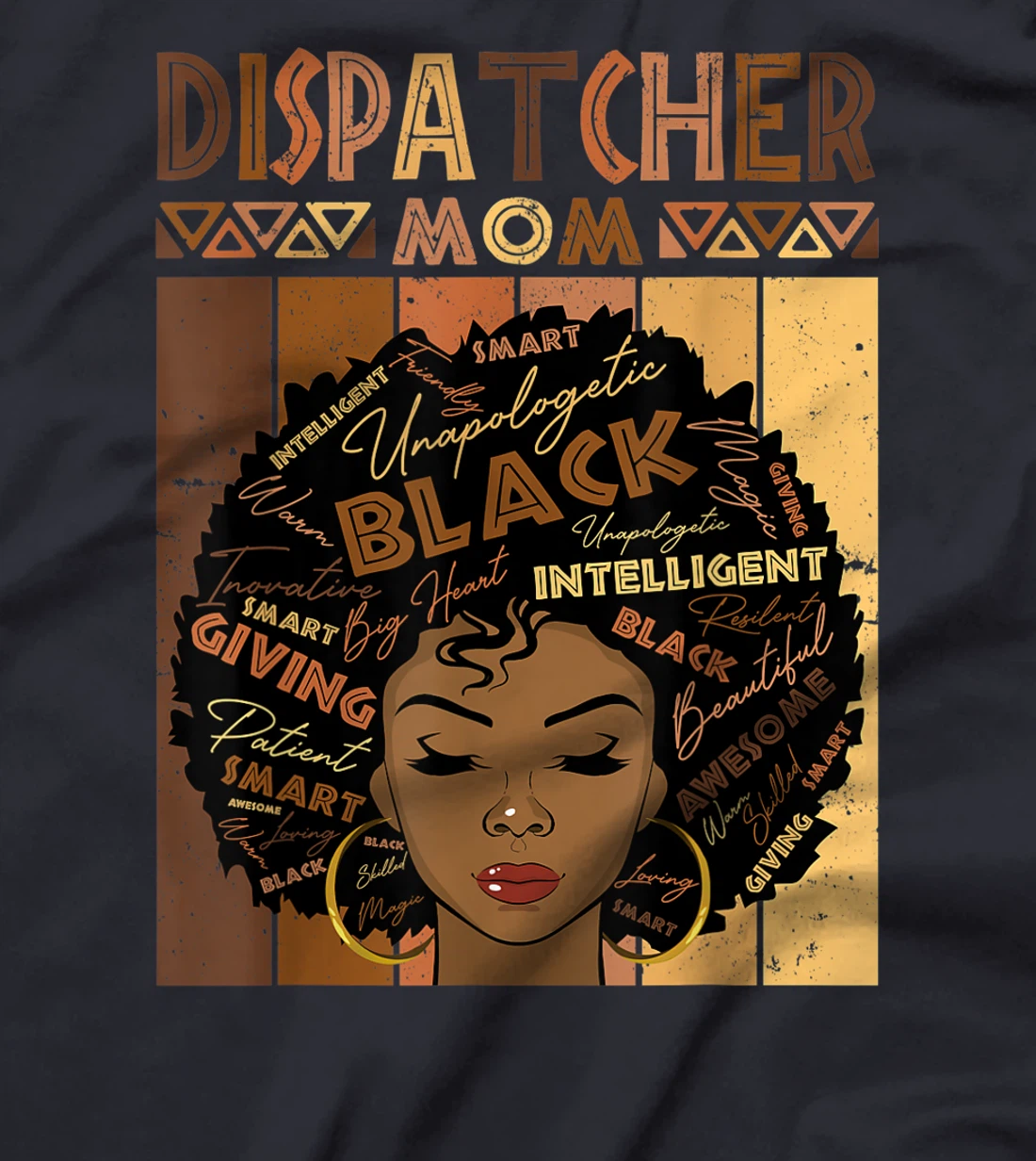 Black Dispatcher Mom Melanin Woman Afro Natural Hair Mother T-Shirt, Women T-Shirt