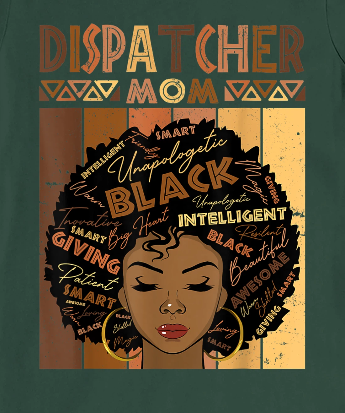 Black Dispatcher Mom Melanin Woman Afro Natural Hair Mother T-Shirt, Women T-Shirt