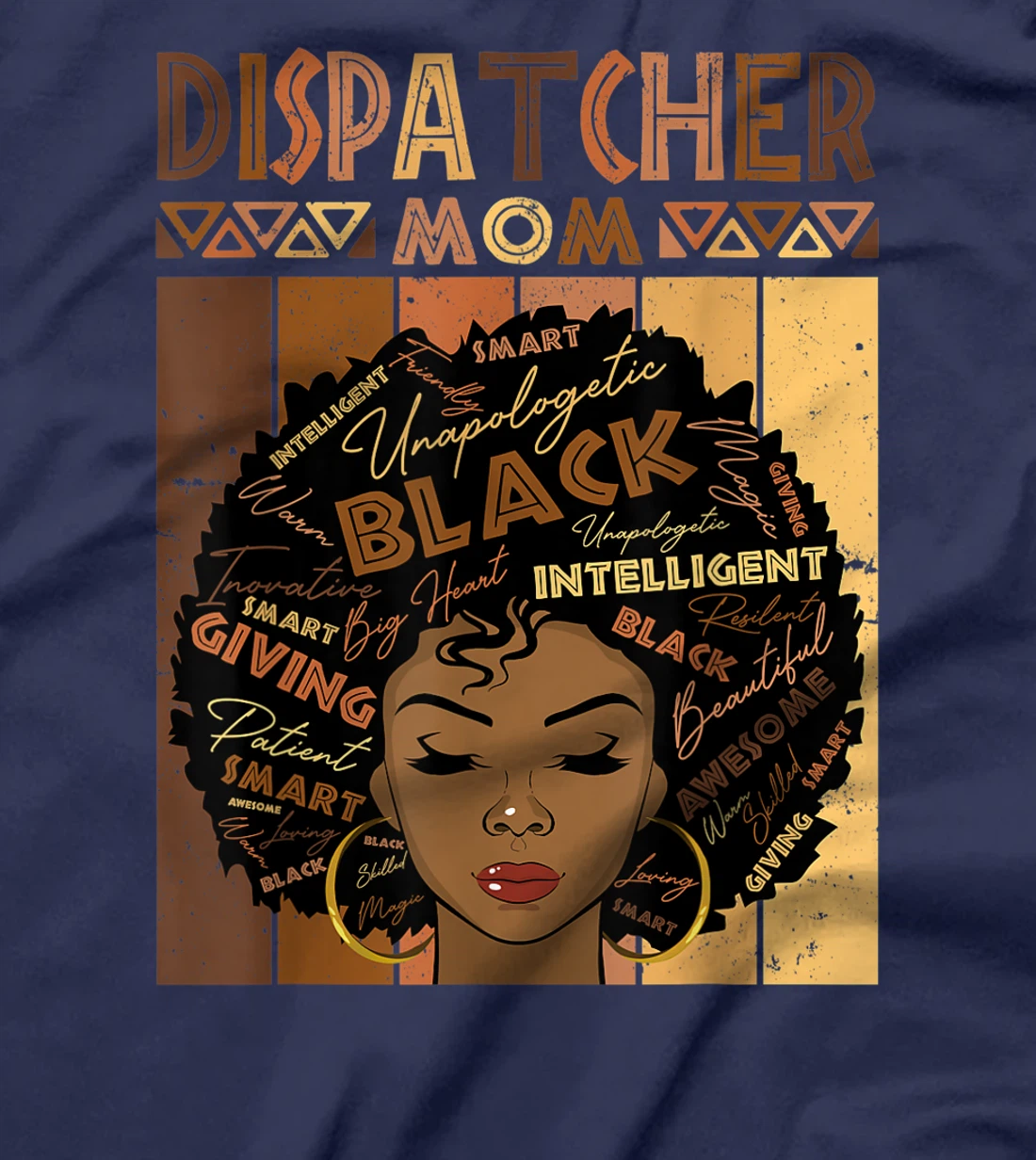 Black Dispatcher Mom Melanin Woman Afro Natural Hair Mother T-Shirt, Women T-Shirt
