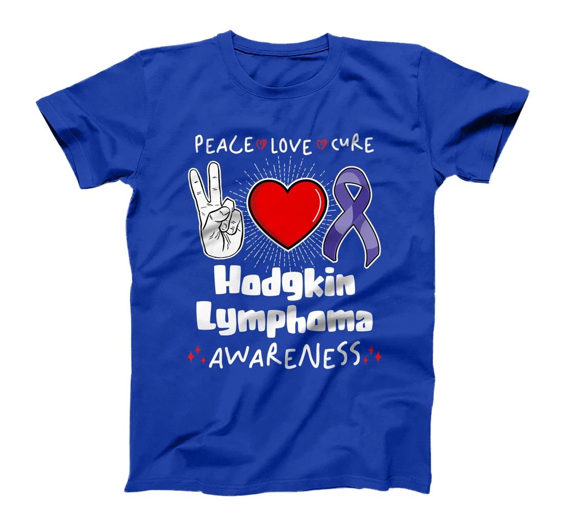 Peace Love Cure Hodgkin Lymphoma Awareness T-Shirt, Women T-Shirt