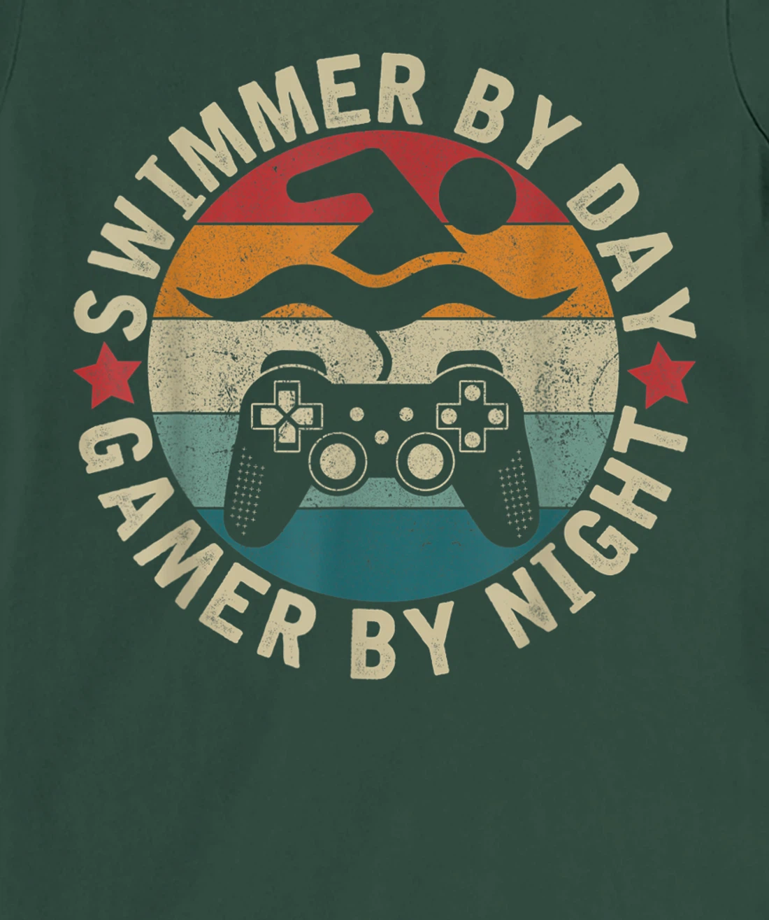 Swimmer By Day Gamer By Night Swimming Funny Swim Gaming T-Shirt, Kid T-Shirt and Women T-Shirt