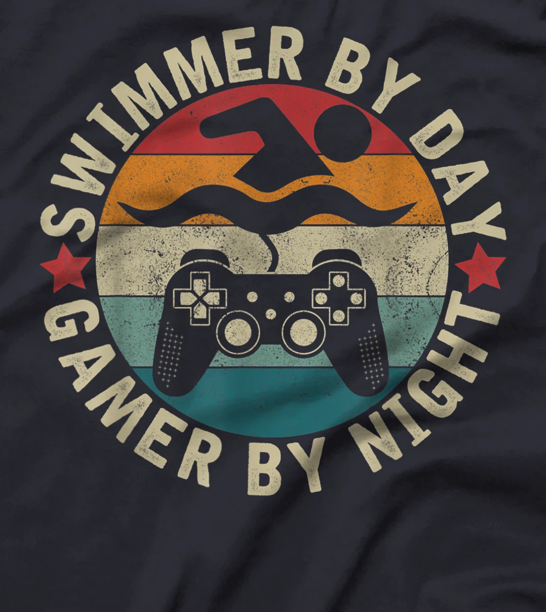 Swimmer By Day Gamer By Night Swimming Funny Swim Gaming T-Shirt, Kid T-Shirt and Women T-Shirt