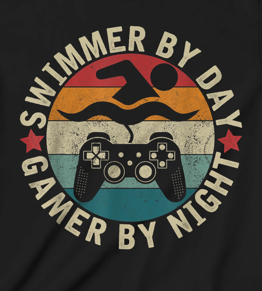Swimmer By Day Gamer By Night Swimming Funny Swim Gaming T-Shirt, Kid T-Shirt and Women T-Shirt