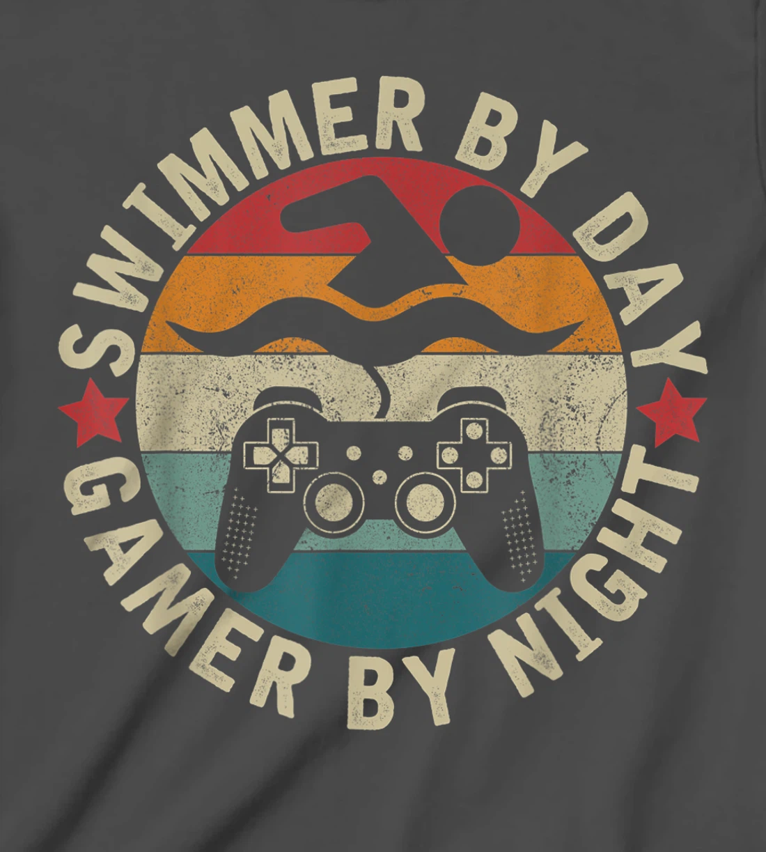 Swimmer By Day Gamer By Night Swimming Funny Swim Gaming T-Shirt, Kid T-Shirt and Women T-Shirt