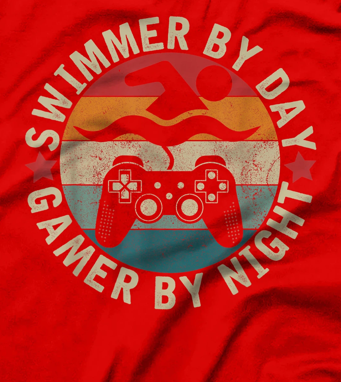 Swimmer By Day Gamer By Night Swimming Funny Swim Gaming T-Shirt, Kid T-Shirt and Women T-Shirt