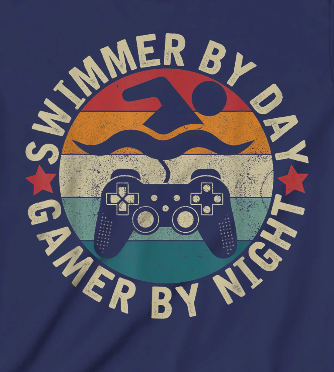 Swimmer By Day Gamer By Night Swimming Funny Swim Gaming T-Shirt, Kid T-Shirt and Women T-Shirt
